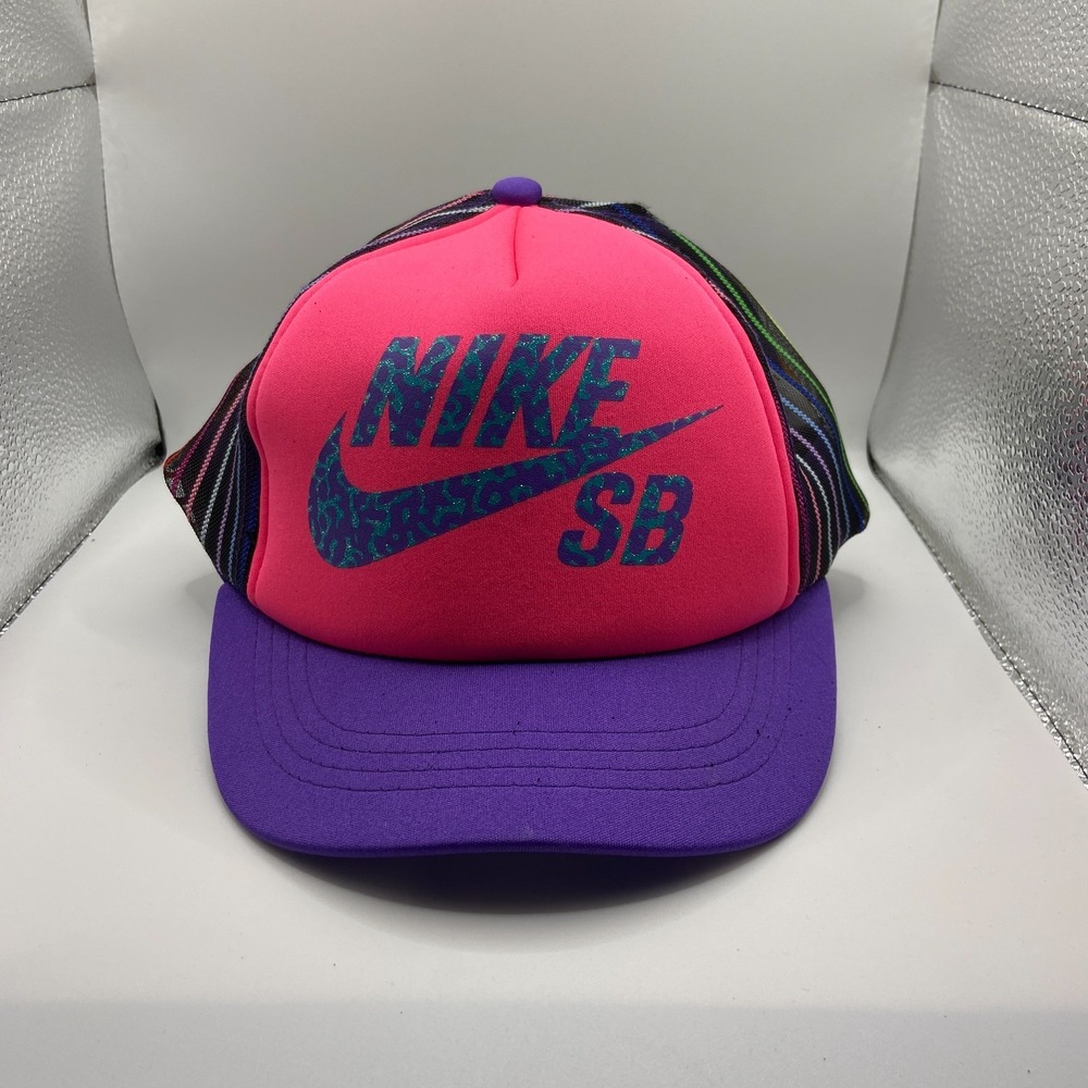 Nike SB Cap Youth Multicolor Mesh Adjustable Snapback Skateboarding Trucker Hat